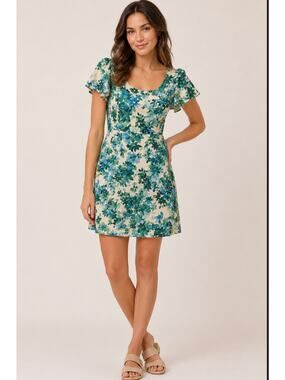 Suite 7 Petite  Cottagecore Women's Floral Farm Ruffled Midi Dress